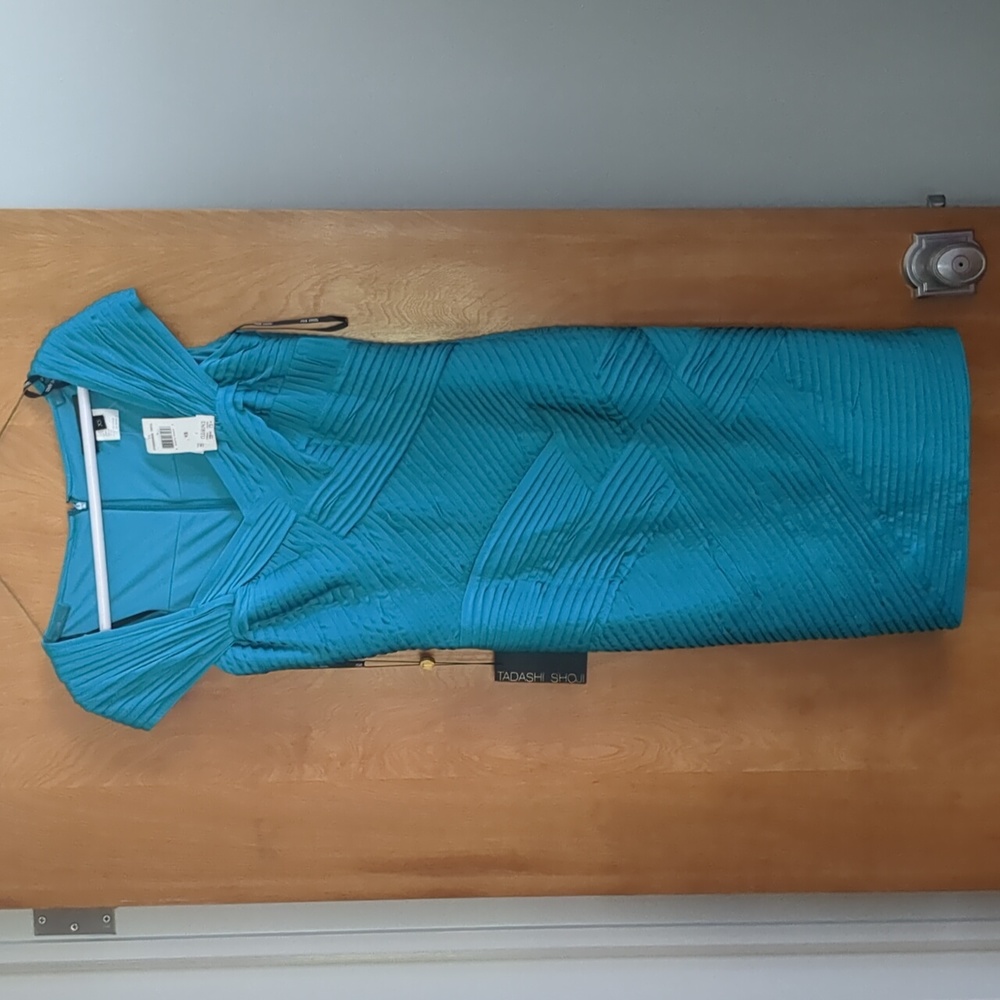 Tadashi Shoji teal bandage dress